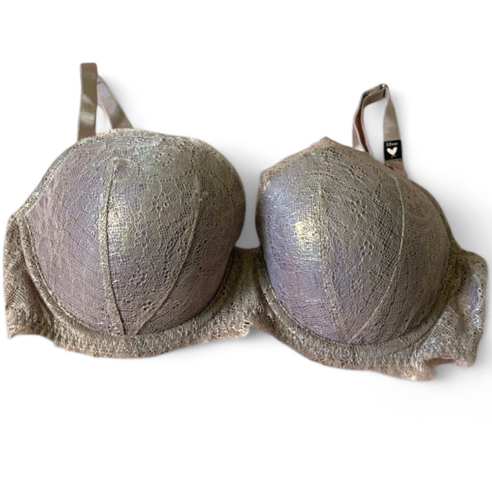 Victoria’s Secret Dream Angels Metallic Lace Demi Bra | 32DD | NWT